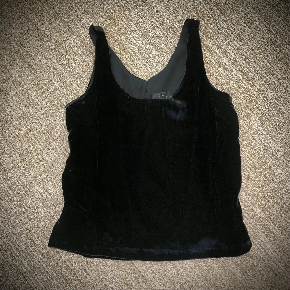 J. Crew NWT Black Velvet Tank, Sizes 4 or 6